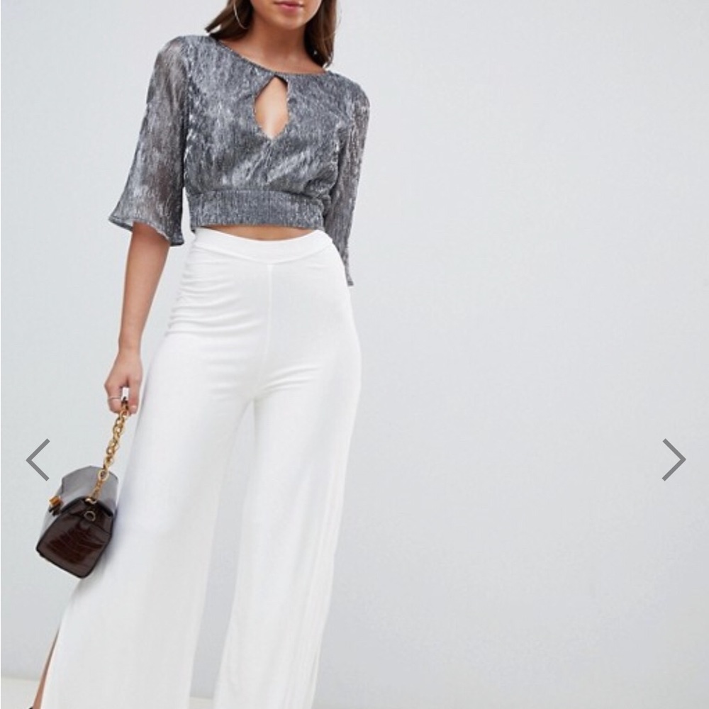 PrettyLittleThing Slinky Side Split Pants